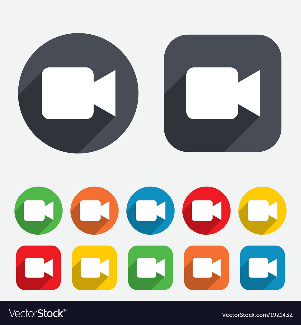 Video camera sign icon content button Royalty Free Vector