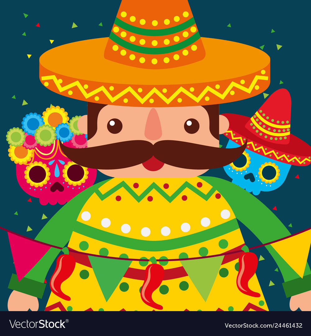 Viva mexico celebration Royalty Free Vector Image