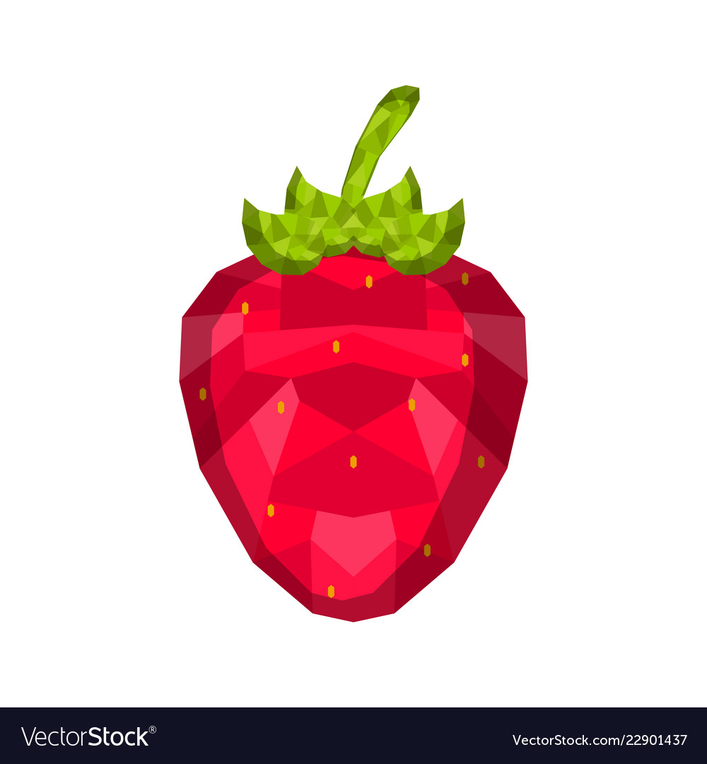 Isolated geometric strawberry low poly Royalty Free Vector