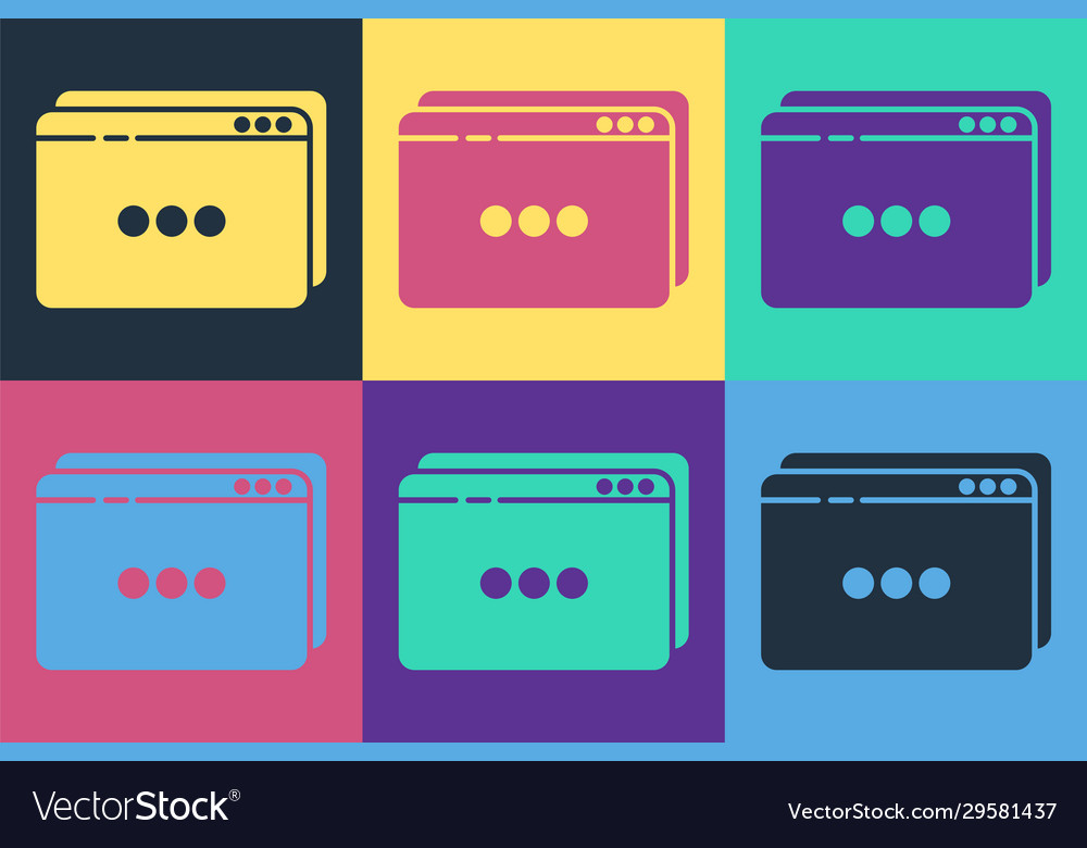 Pop art website template icon isolated on color Vector Image