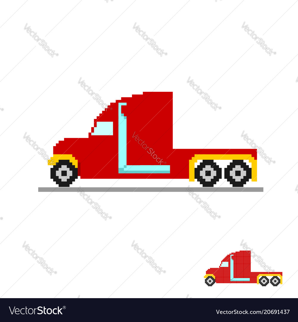 Red truck without a trailer on white background Vector Image