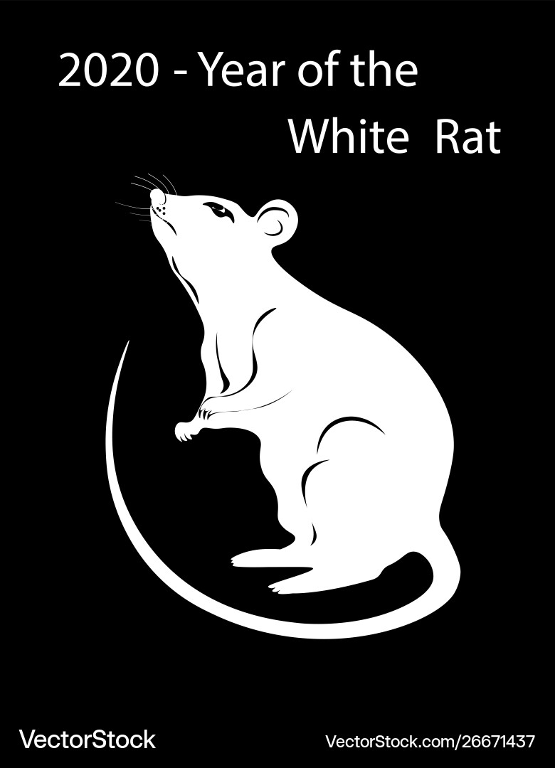 White metal rat is symbol Royalty Free Vector Image