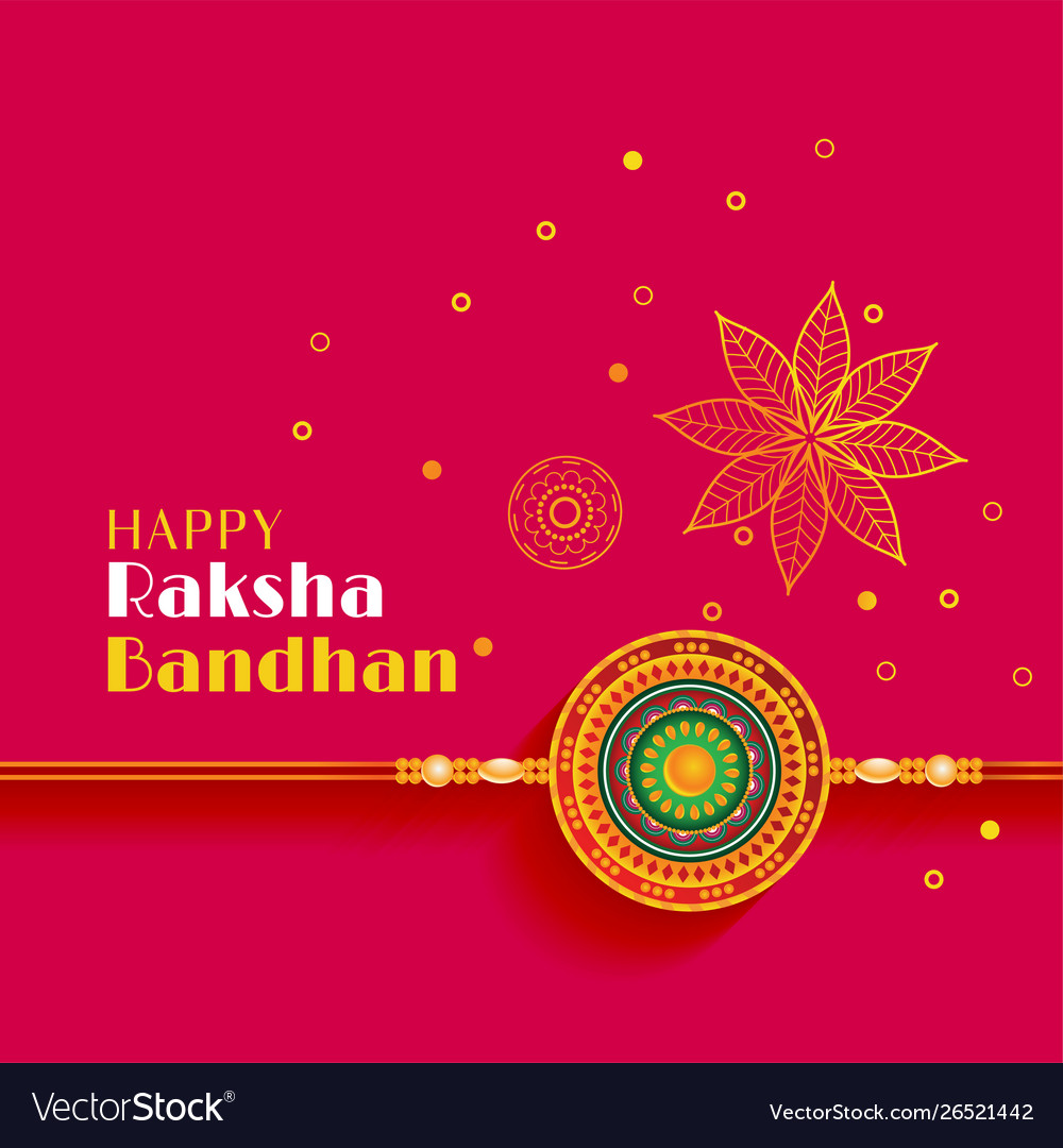 Beautiful raksha bandhan greeting with decorative Vector Image