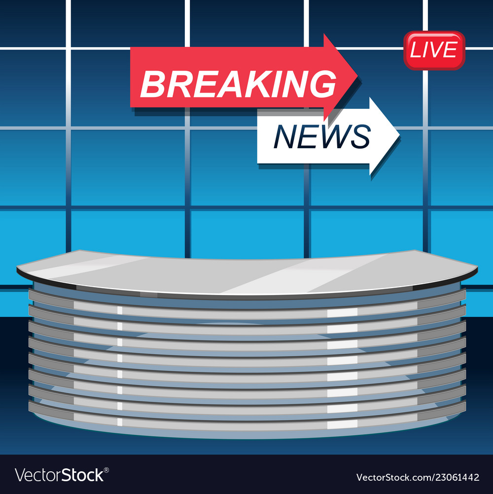 Breaking news studio background Royalty Free Vector Image