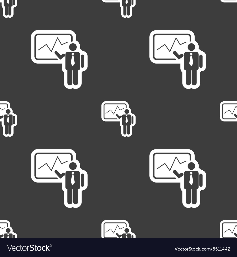 Businessman making report icon sign seamless Vector Image