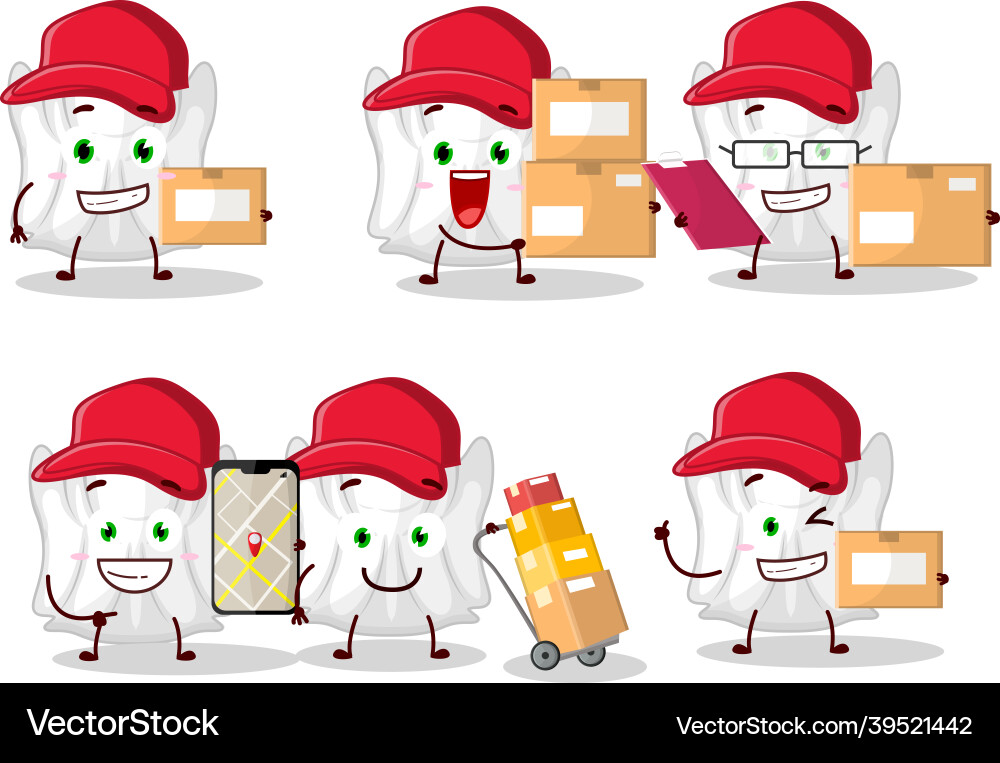 Cartoon character design of ghost white working Vector Image
