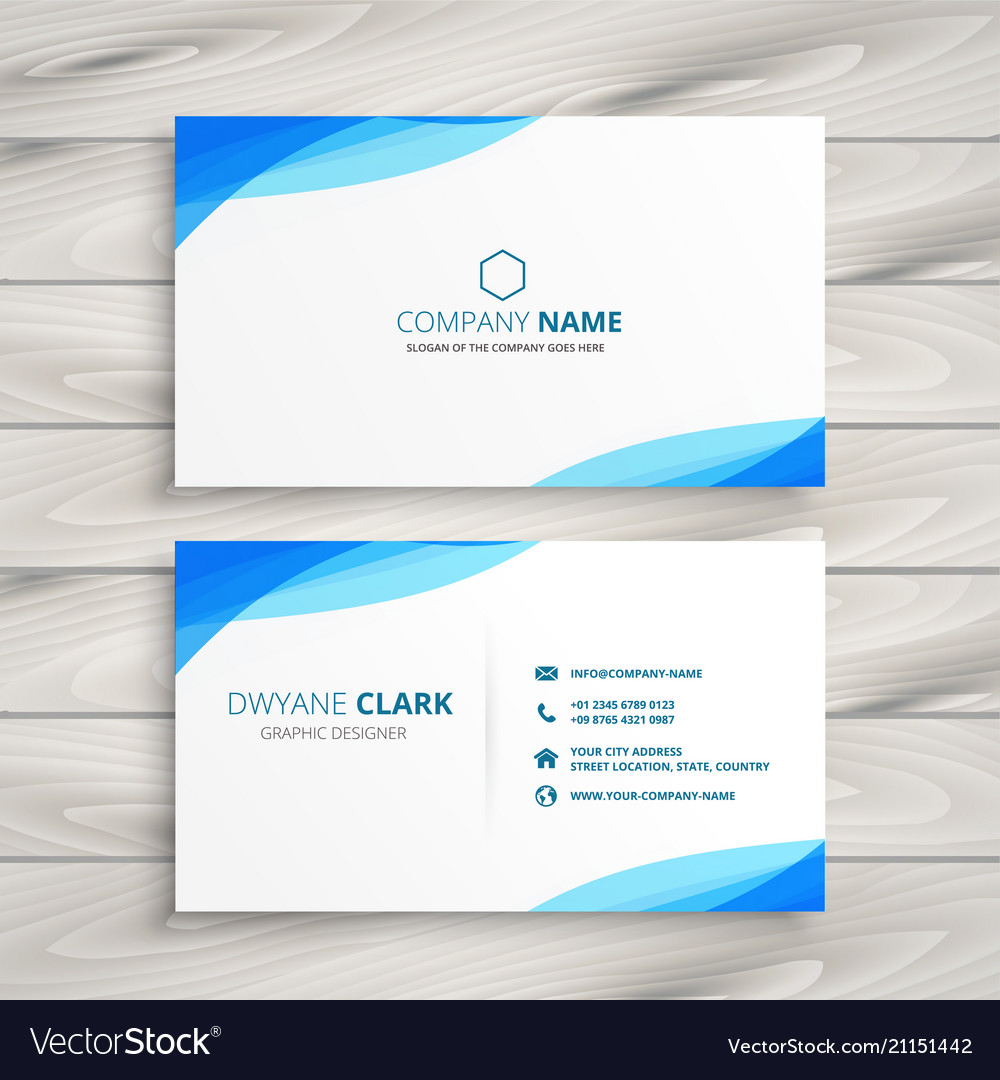 elegant blue white business card design royalty free vector