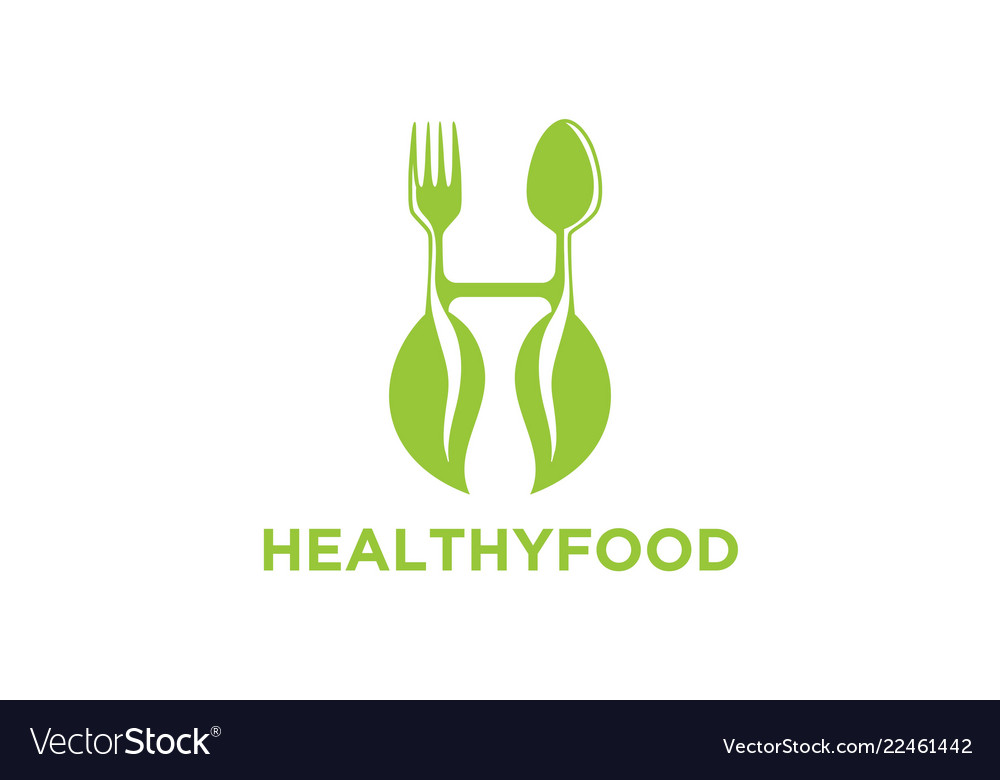 Initial H Healthy Food Logo Designs Inspiration Vector Image