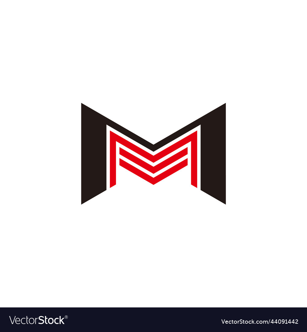 Letter mm stripes colorful geometric logo Vector Image