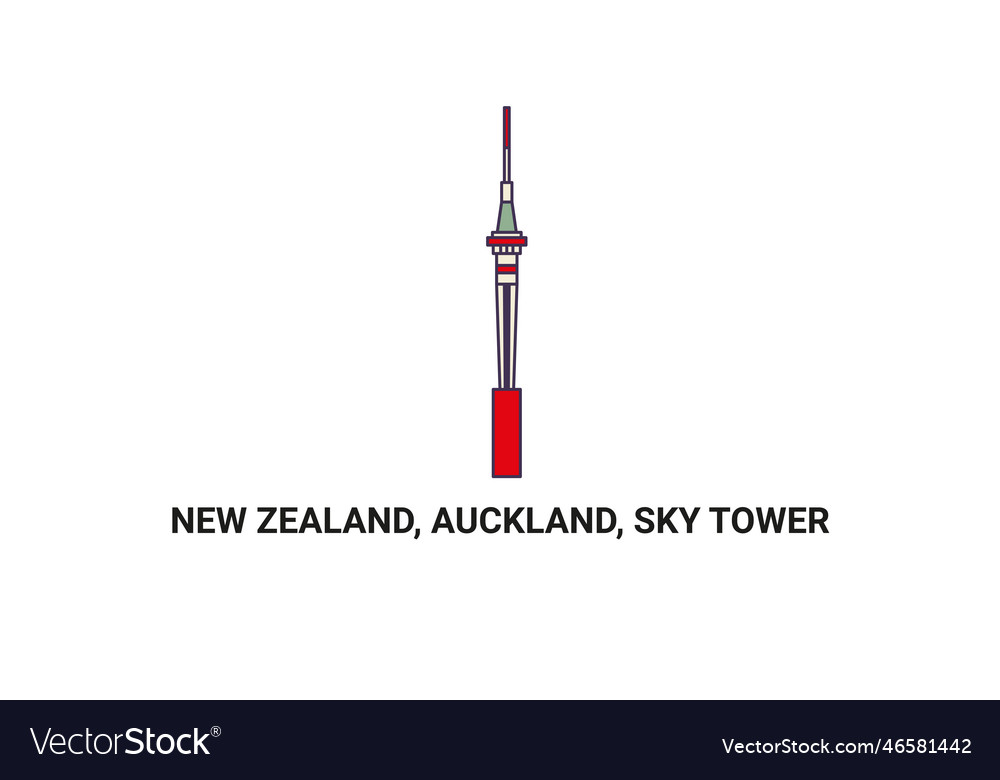 New zealand auckland sky tower travel landmark Vector Image