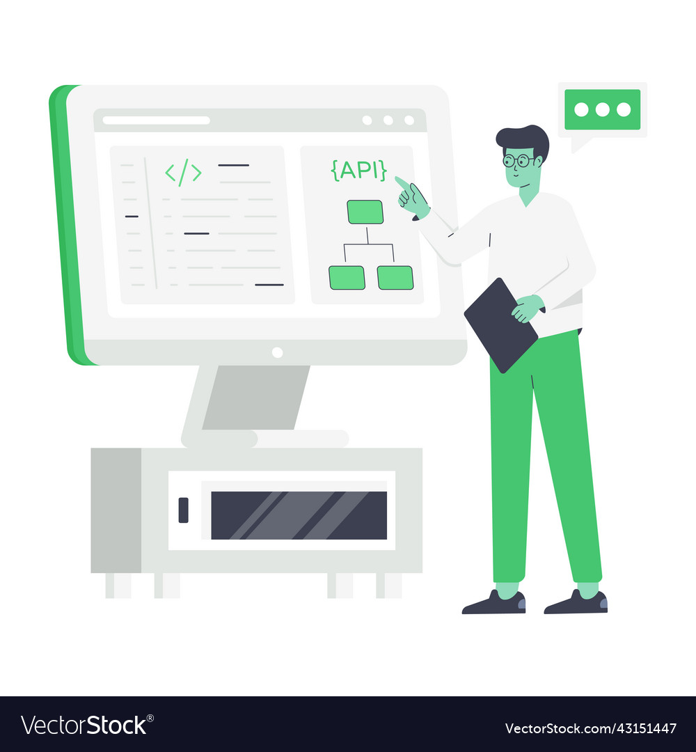 Api integration Royalty Free Vector Image - VectorStock