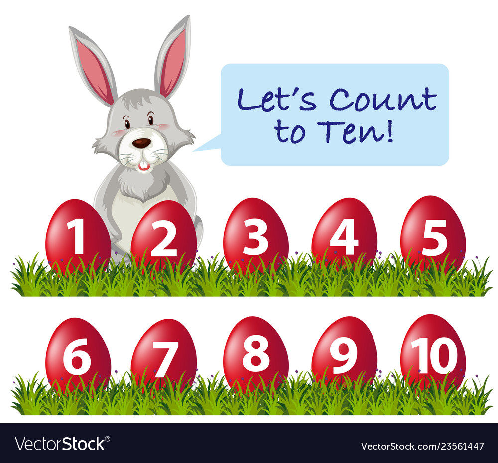 Easter rabbit count number Royalty Free Vector Image