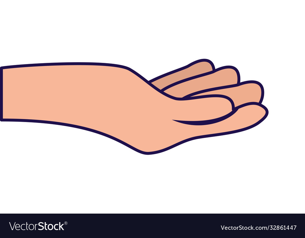 Hand human receiving isolated icon Royalty Free Vector Image