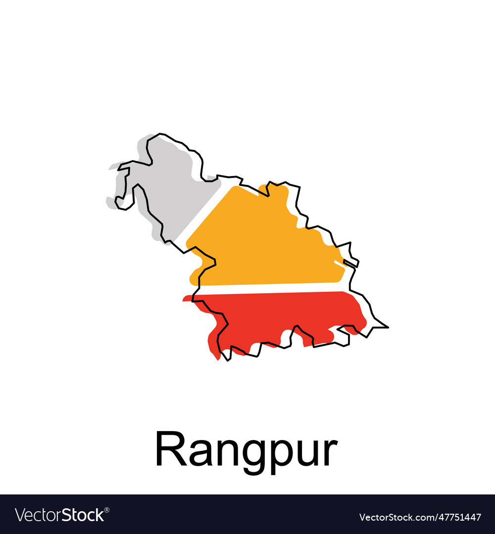 Map Of Rangpur Colorful Geometric Design Vector Image