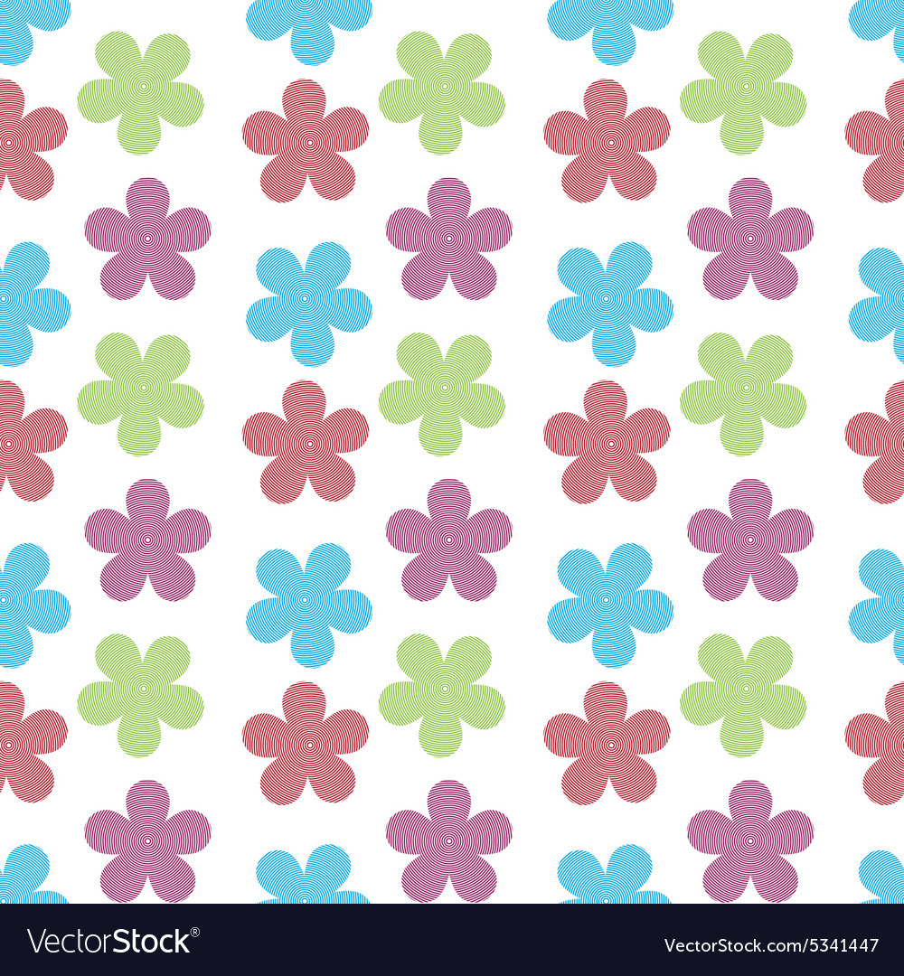 Seamless pattern with flowers of doodles made Vector Image