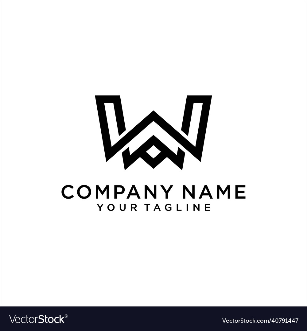 W or ww initial letter logo design Royalty Free Vector Image