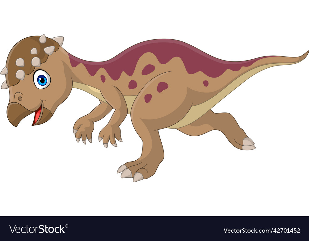 Cartoon happy dinosaur running Royalty Free Vector Image