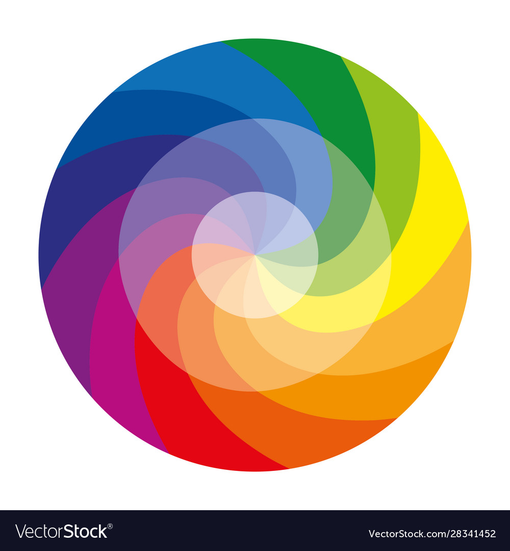 Color wheel or circle with twelve colors