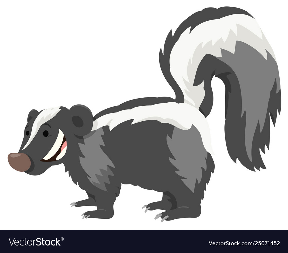 Funny skunk animal cartoon Royalty Free Vector Image