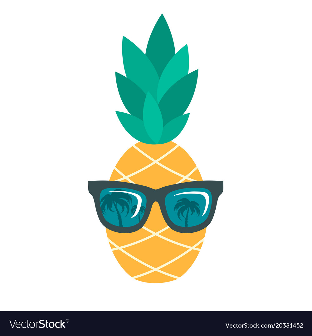 Icon of pineapple with sunglasses isolated on Vector Image