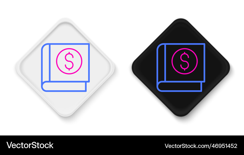 Line financial book icon isolated on white Vector Image