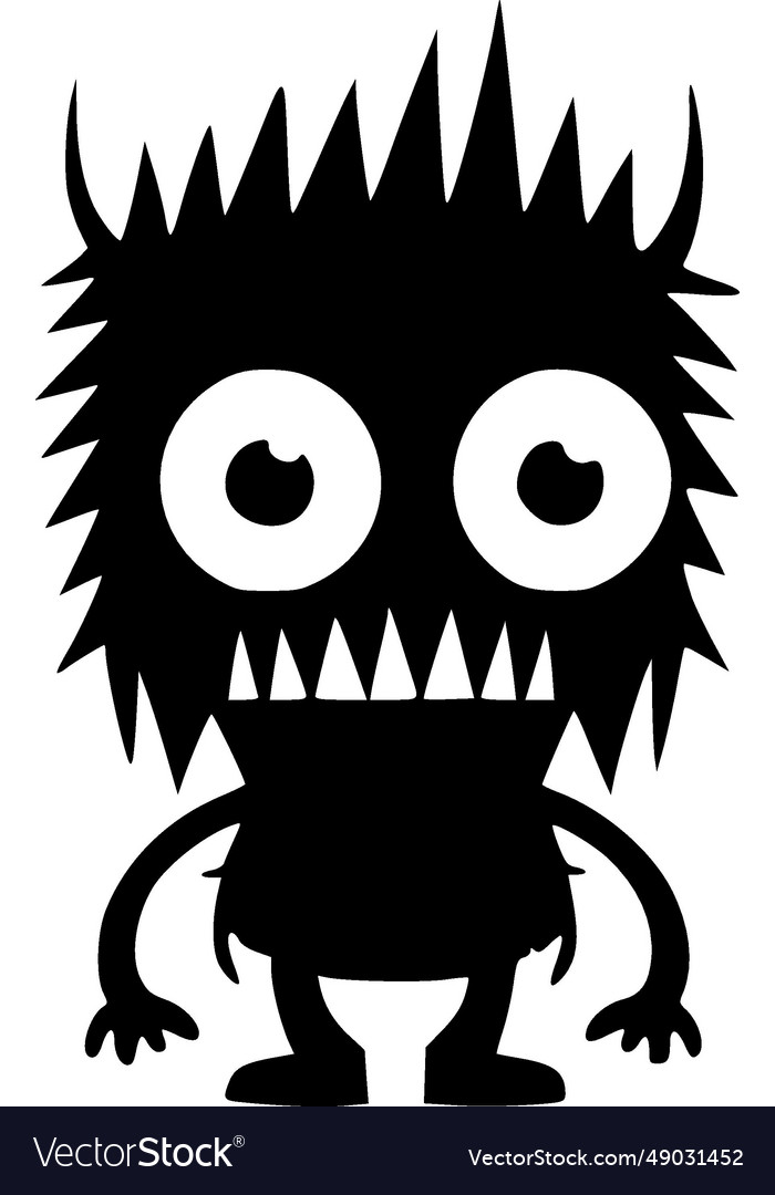 Monster - black and white isolated icon Royalty Free Vector