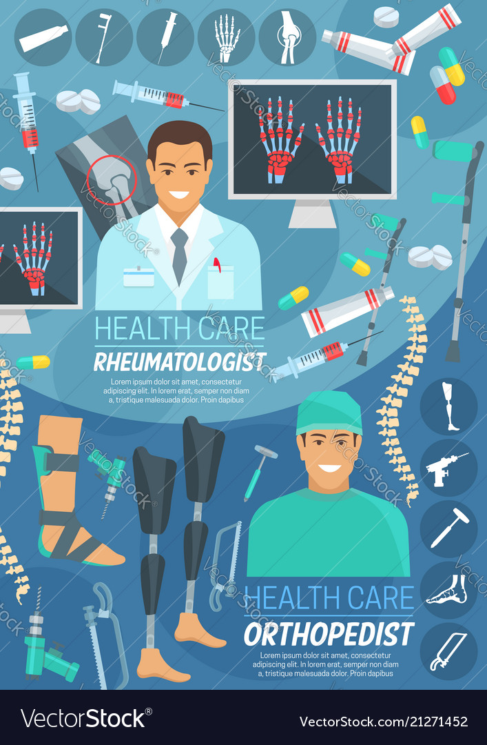 Orthopedics And Rheumatology Medicine Banner Vector Image