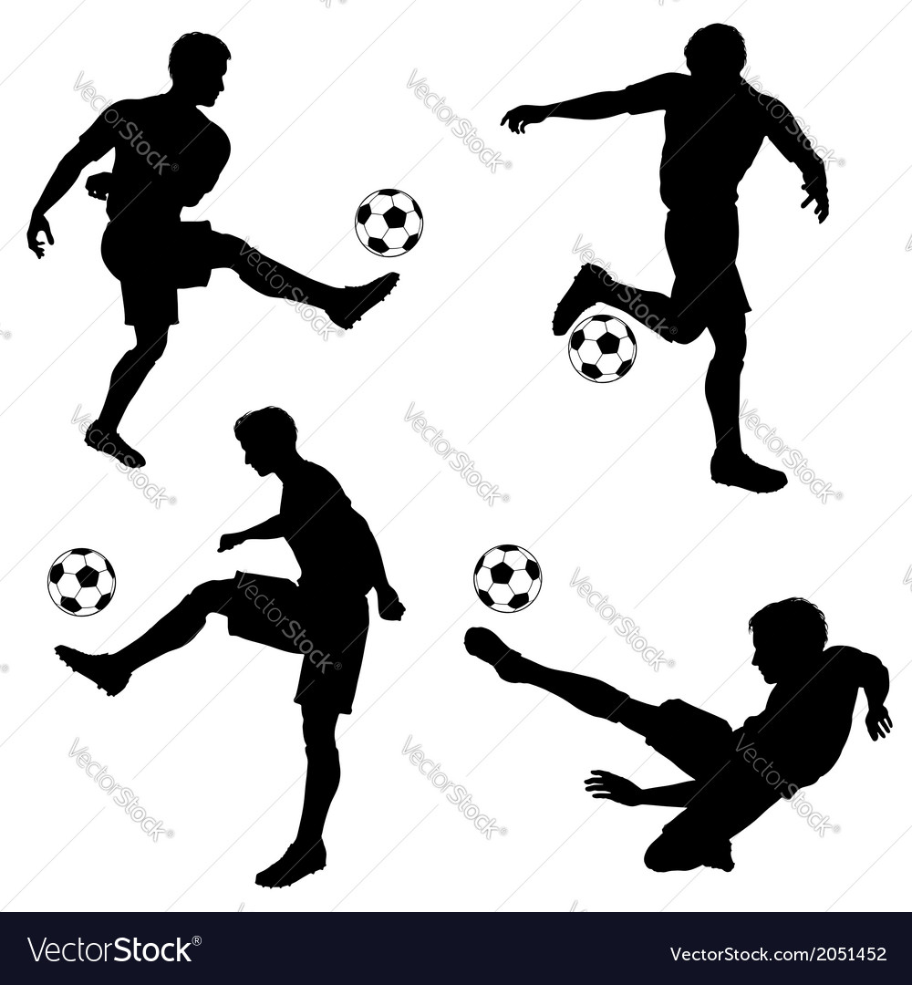 Silhouettes football players Royalty Free Vector Image