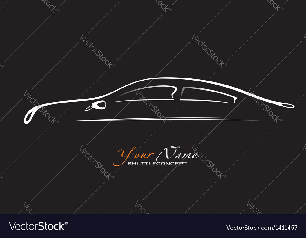 Car silhouette of the old on a black Royalty Free Vector