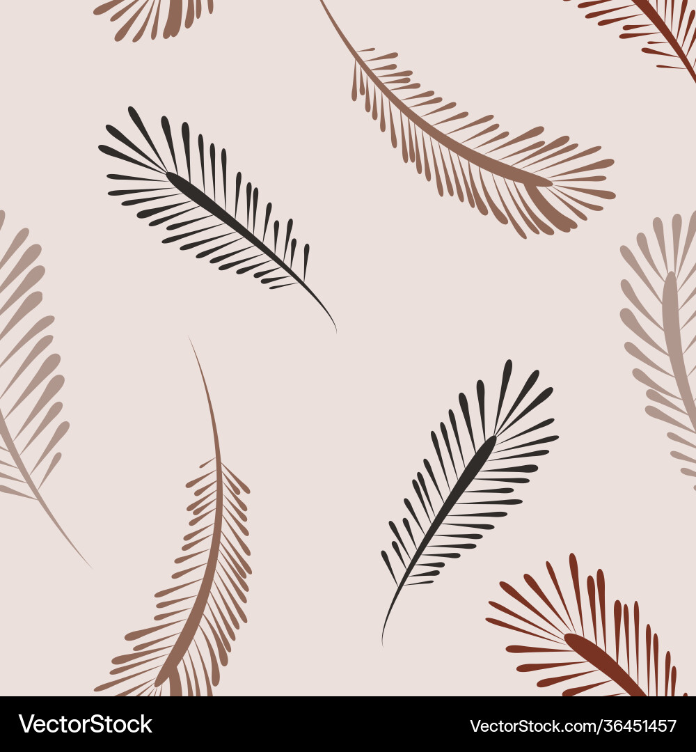 Feather seamless pattern in boho Royalty Free Vector Image