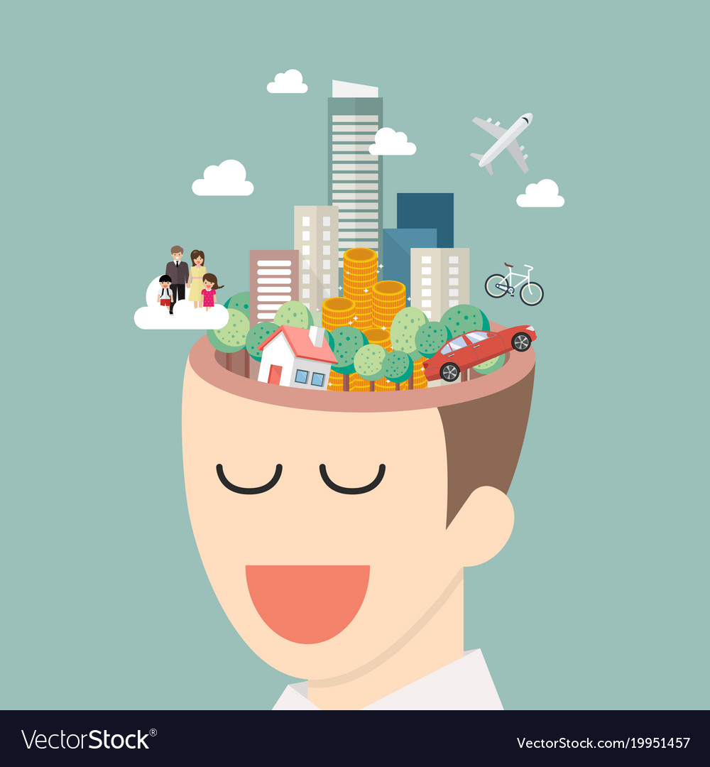 Head Full Dreams Royalty Free Vector Image - Vectorstock