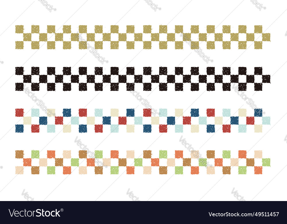 Horizontal seamless checkered pattern set for new Vector Image