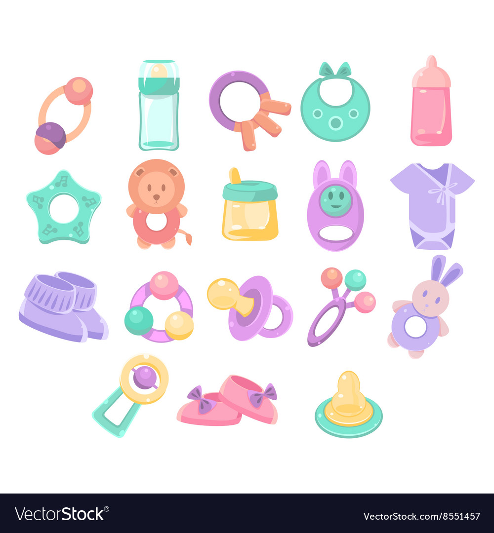Nursery objects collection Royalty Free Vector Image