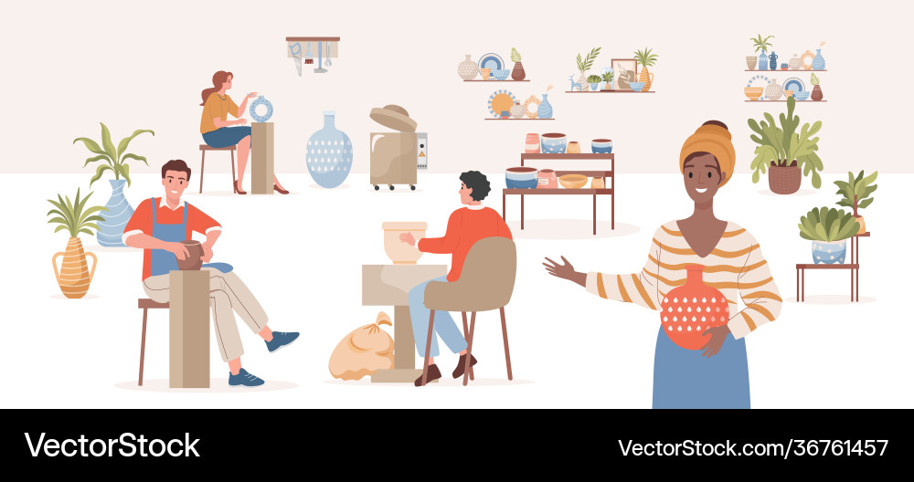 Pottery workshop Royalty Free Vector Image - VectorStock