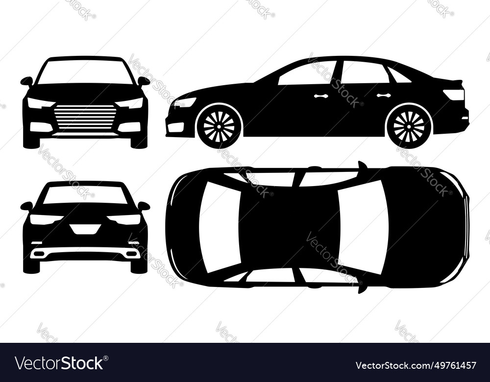 Sports car black icons Royalty Free Vector Image