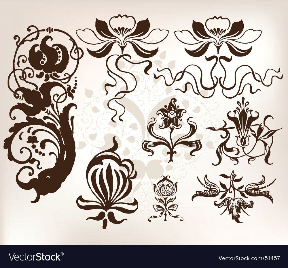 Vintage floral elements Royalty Free Vector Image