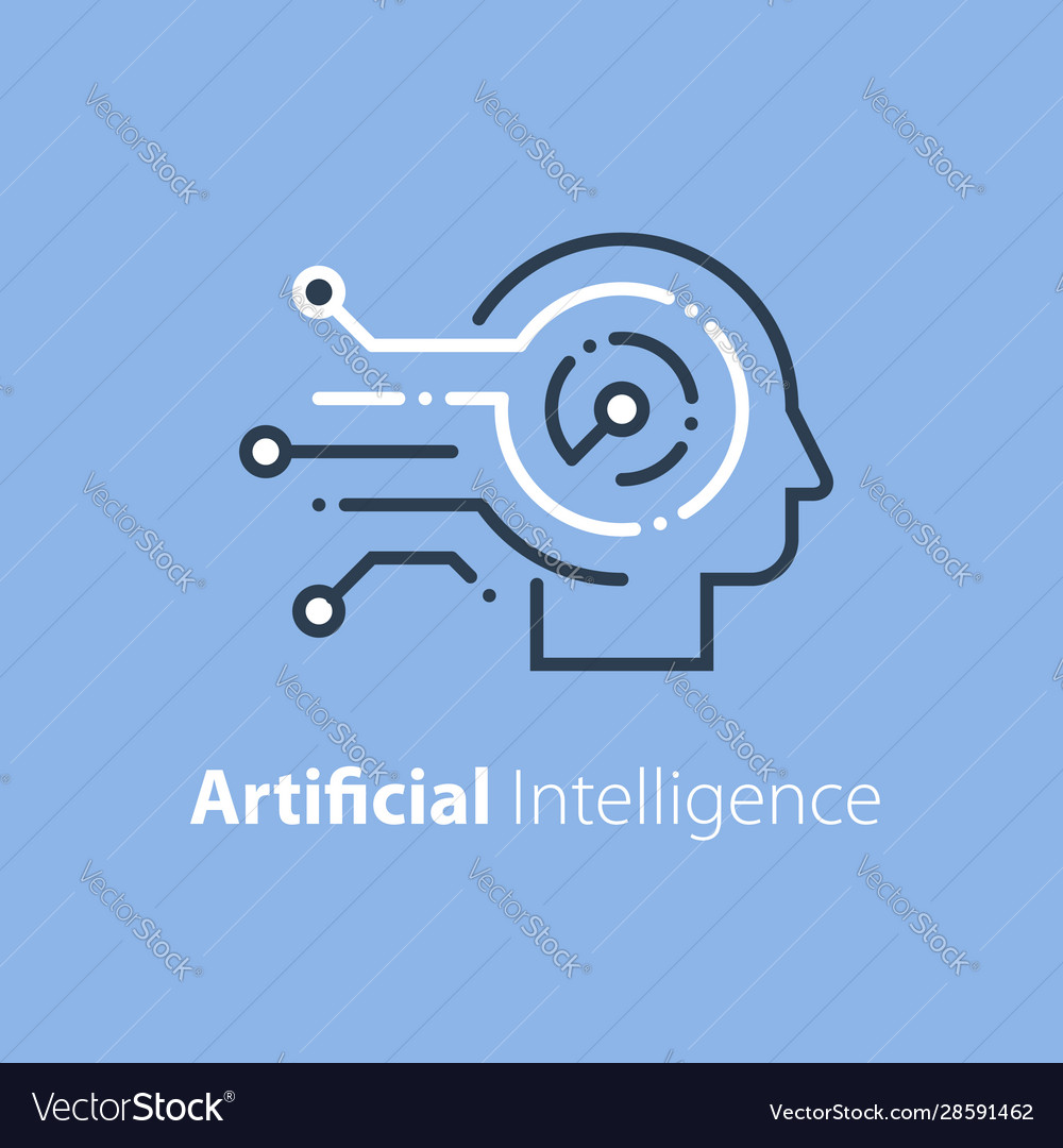 Artificial intelligence concept machine learning Vector Image