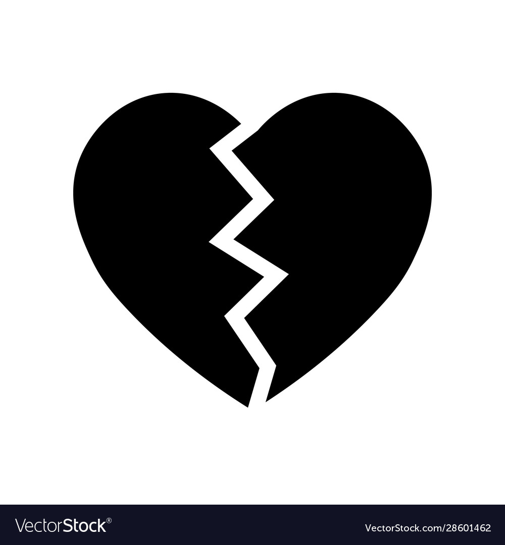 Broken heart icon simple flat Royalty Free Vector Image