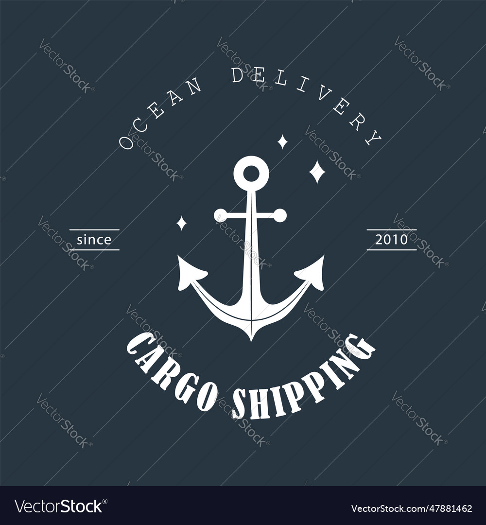 Cargo shipping logo ocean delivery sea freight Vector Image