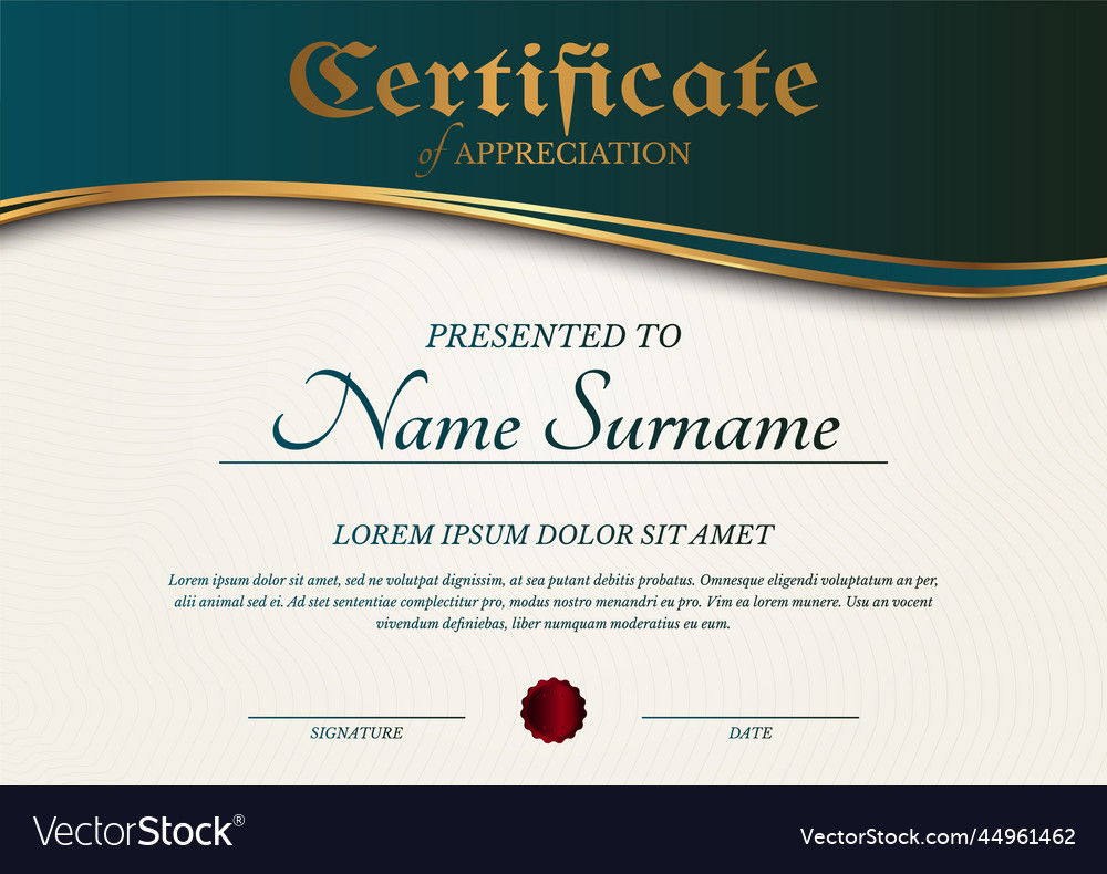 Elegant certificate luxury diploma template Vector Image