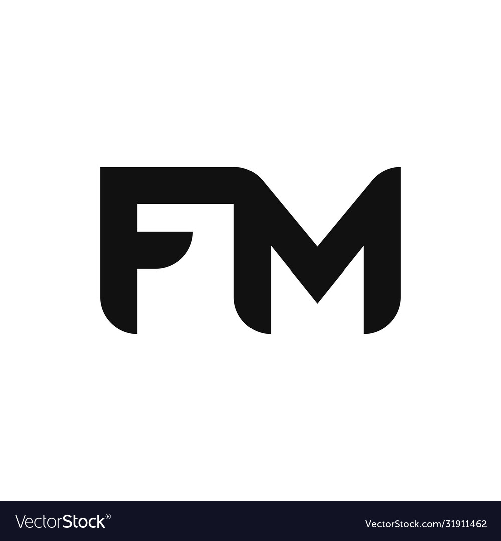 Fm letter logo design with simple style Royalty Free Vector