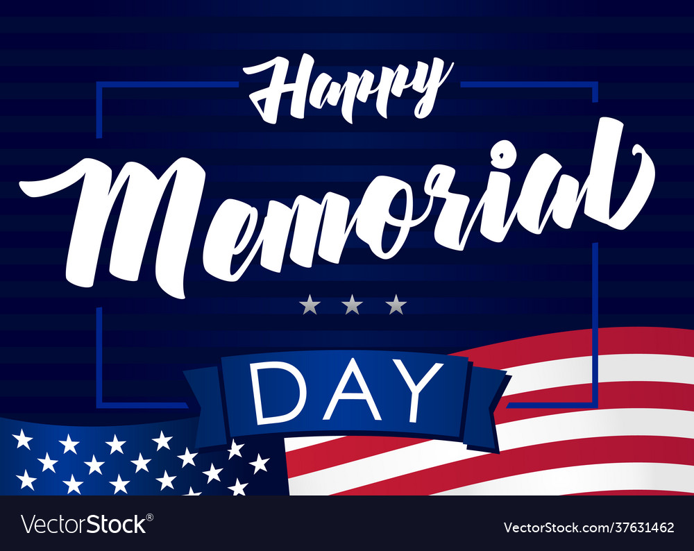 Happy memorial day may 31 dark banner Royalty Free Vector