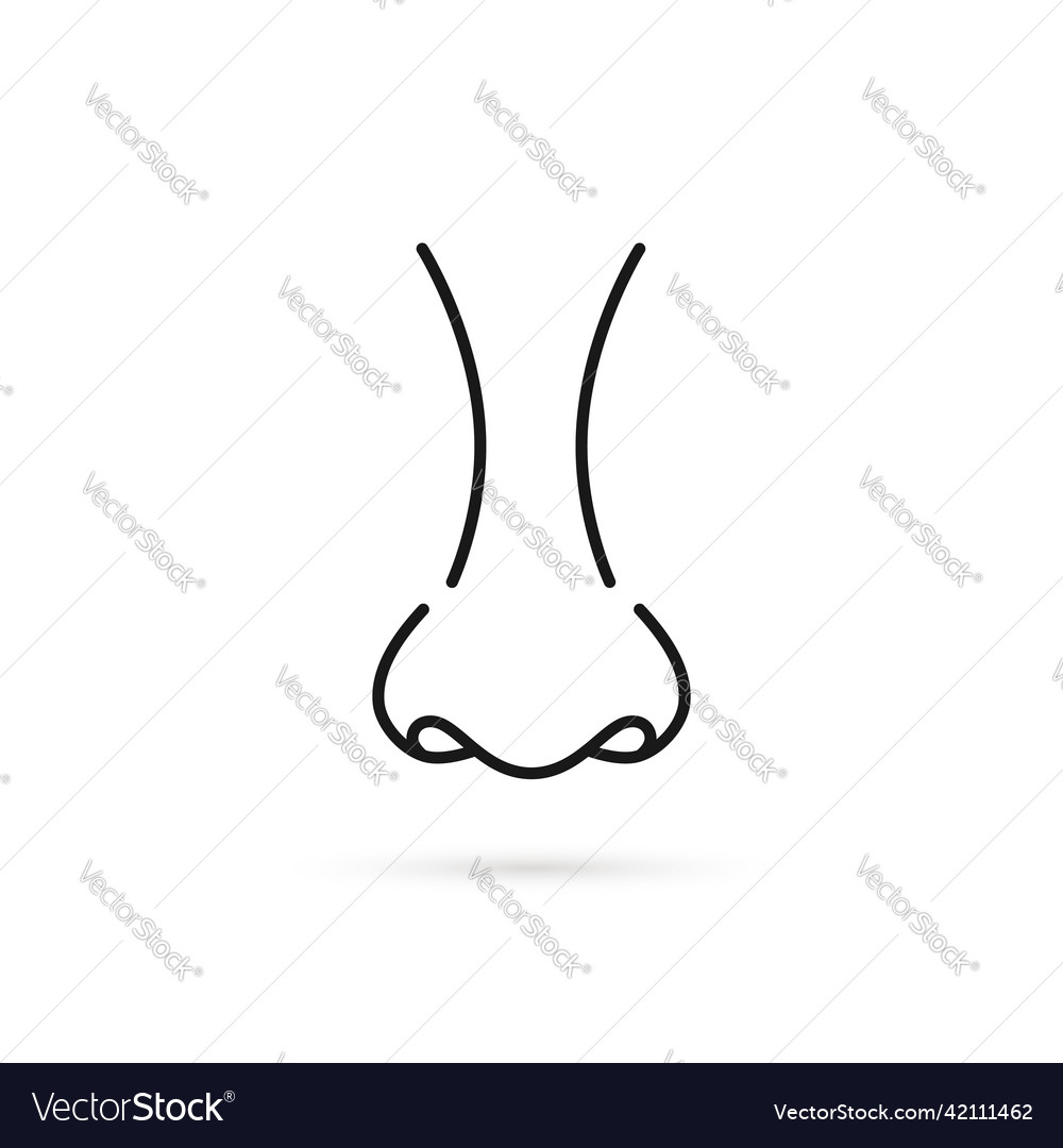 Minimal black thin line nose icon Royalty Free Vector Image