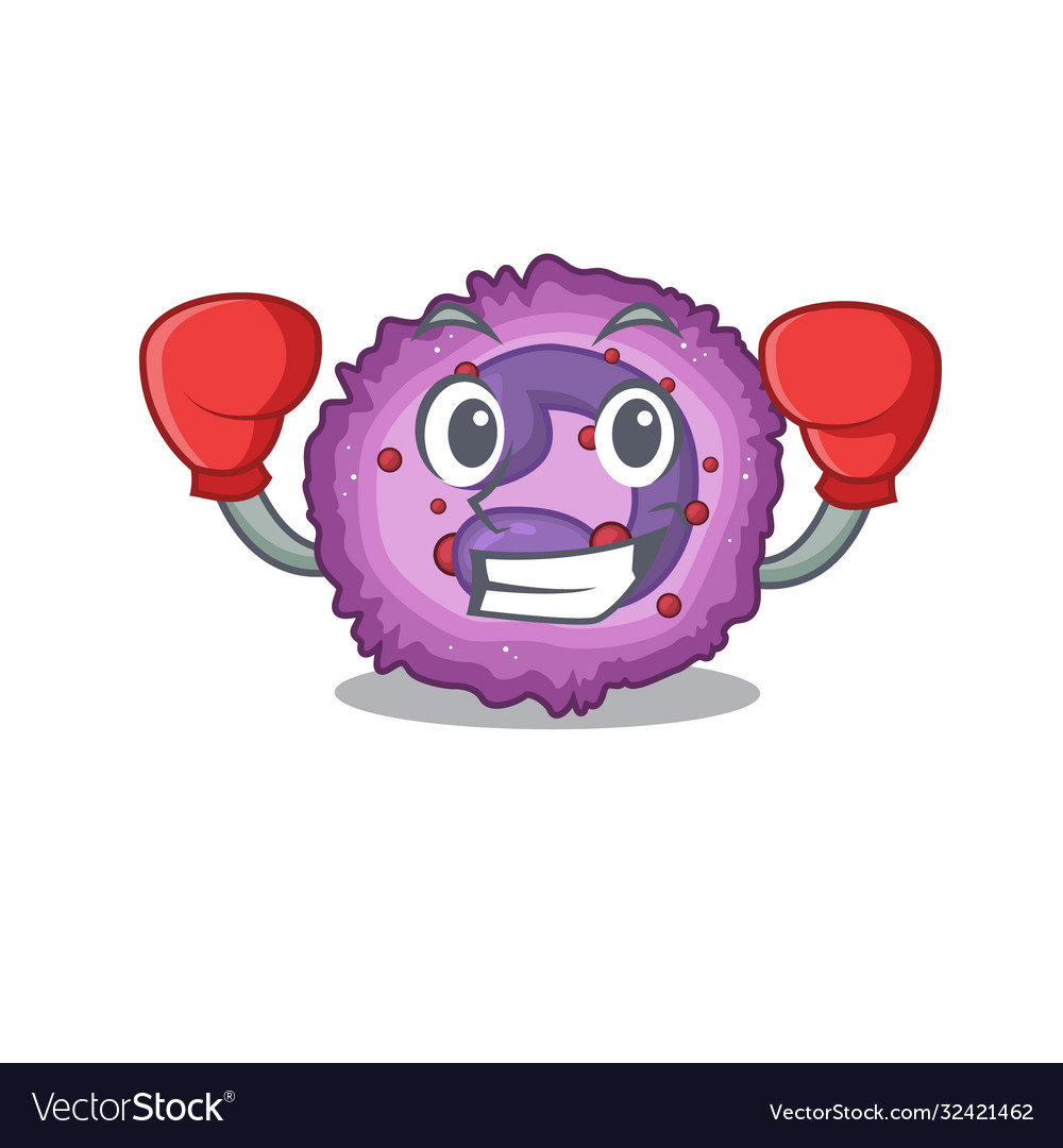 Sporty boxing eosinophil cell mascot character Vector Image