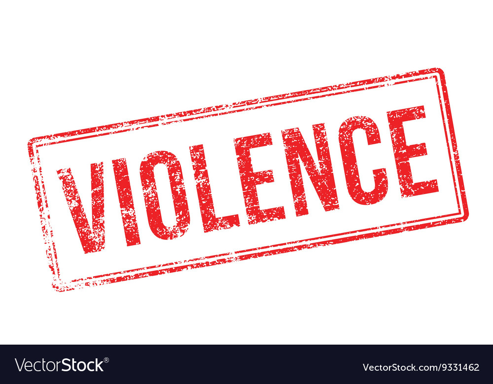 Violence red rubber stamp on white Royalty Free Vector Image