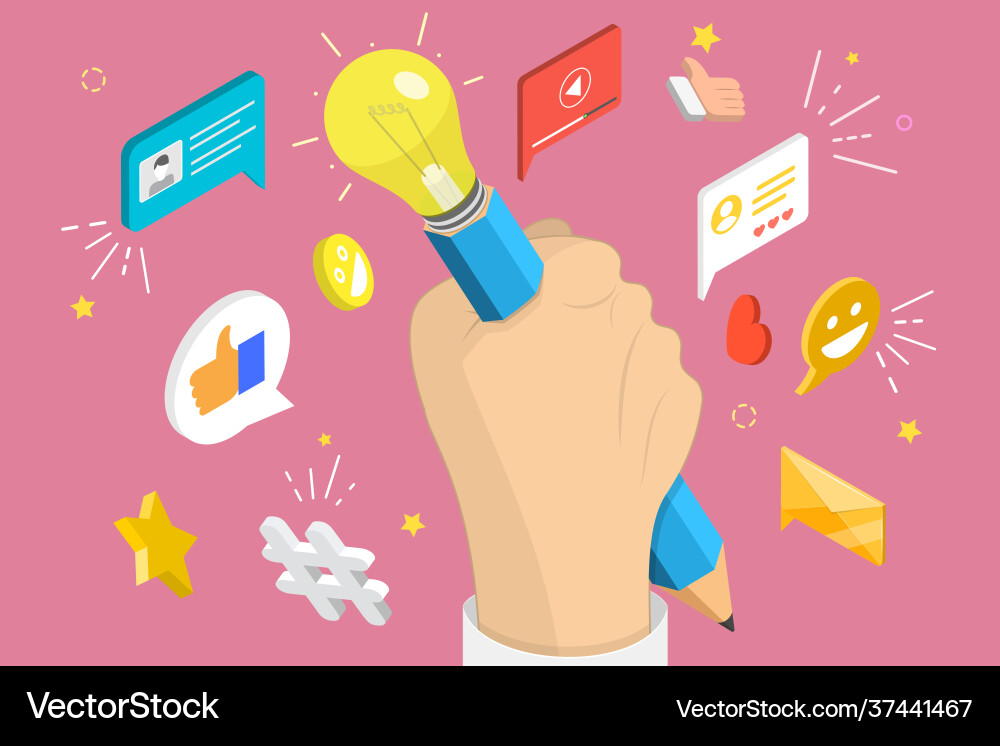 3d isometric flat conceptual Royalty Free Vector Image