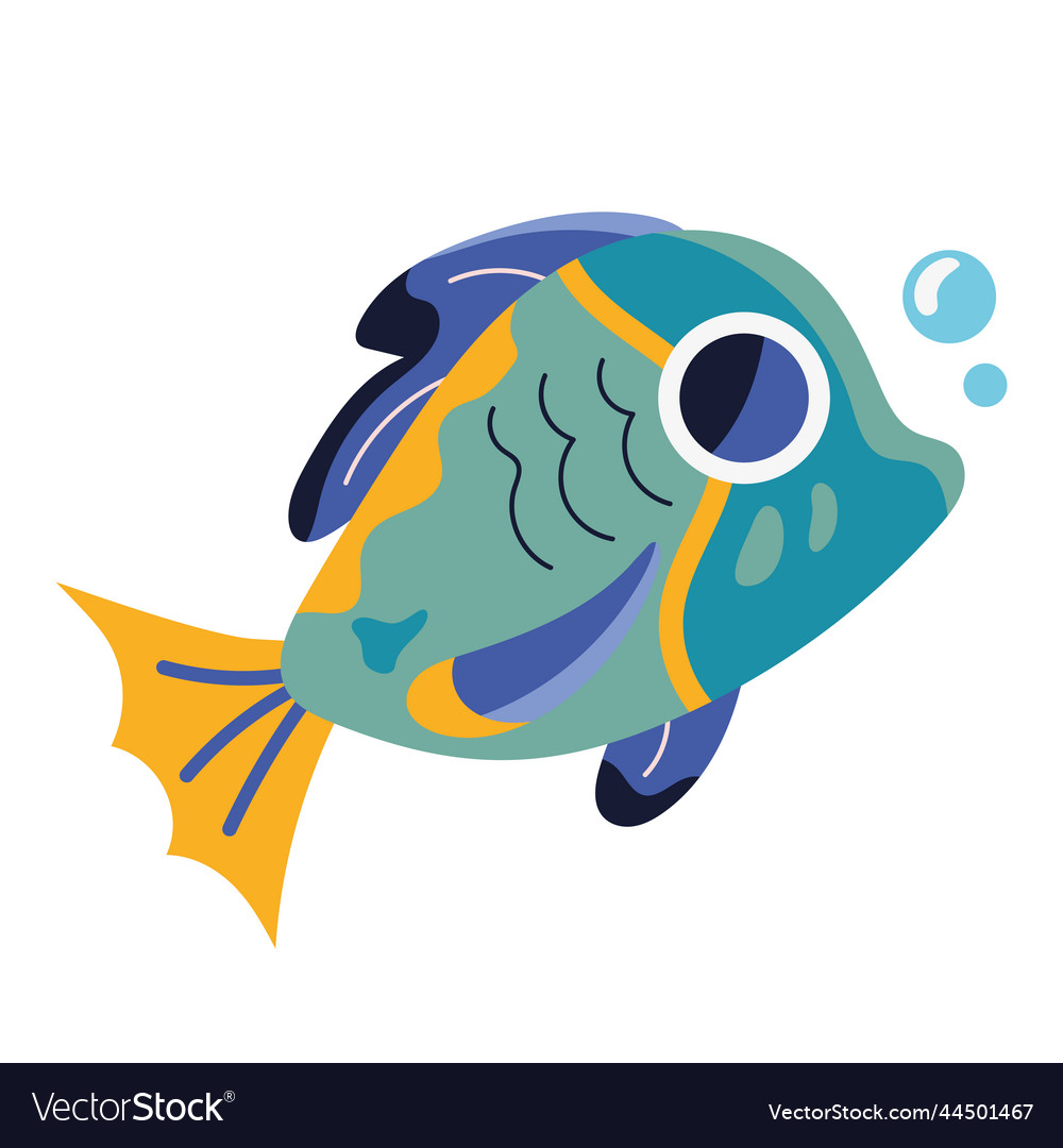 Green fish sealife Royalty Free Vector Image - VectorStock