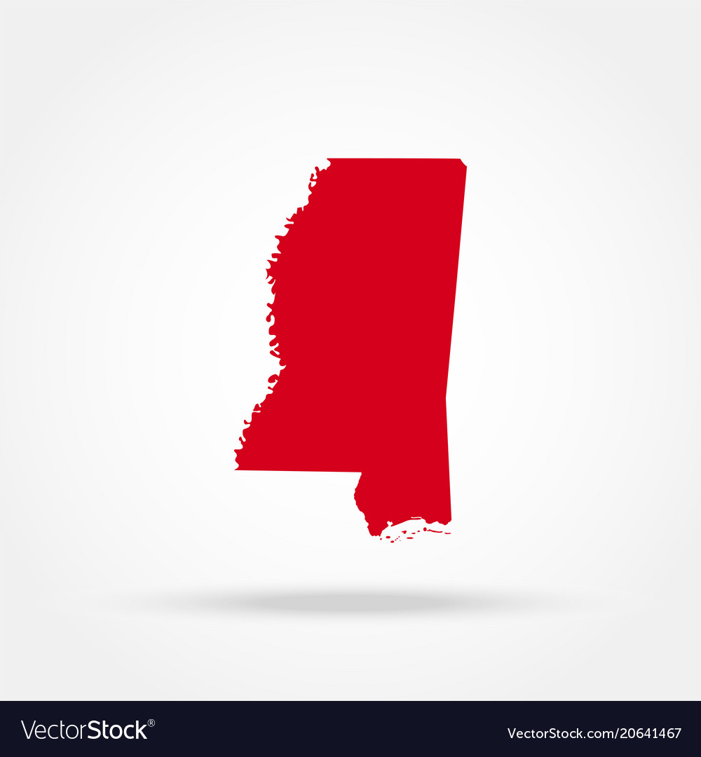 Map of the us state mississippi Royalty Free Vector Image