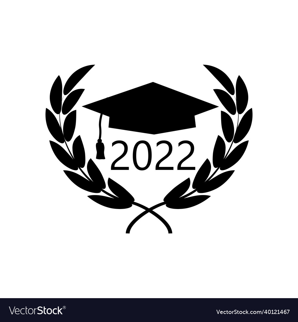 Senior 2022 graduation ceremony logo Royalty Free Vector