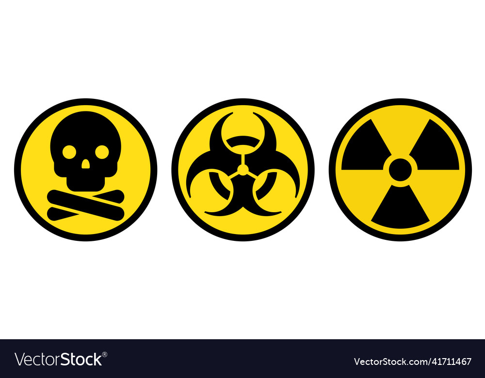 Toxic hazard sign biohazard and radiation Vector Image